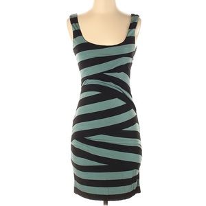Striped Layered Jersey Bandage Dress